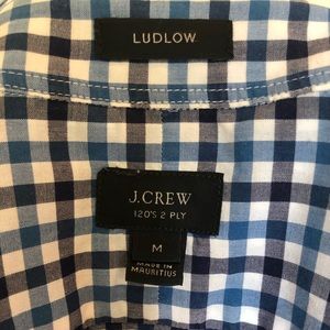 J Crew men’s ludlow gingham,  medium